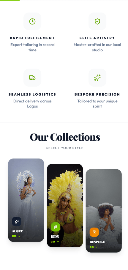 EMPI Costumes & Event Rental Platform: Mobile product view