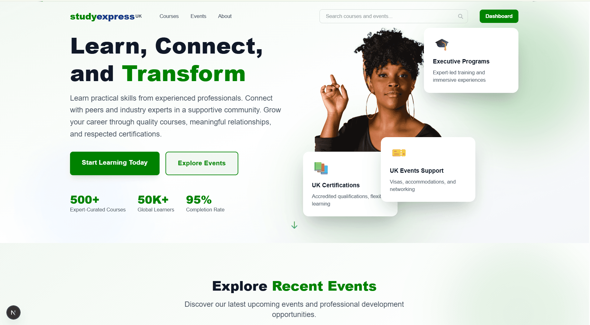 Study Express UK: Course discovery
