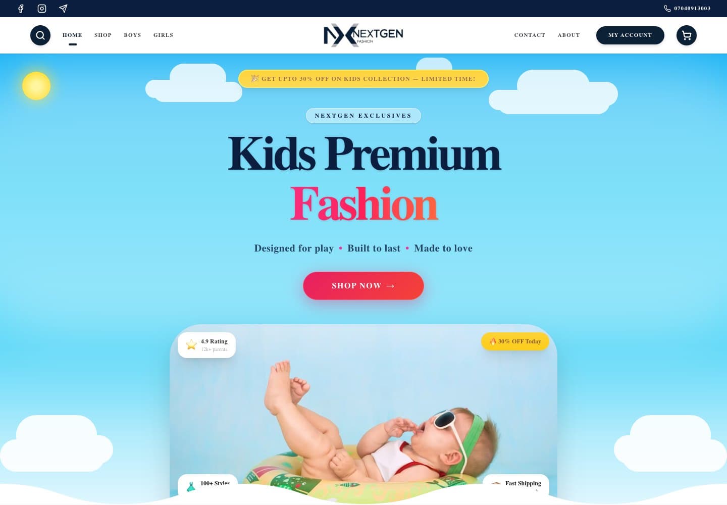 NextGen Kiddies interface
