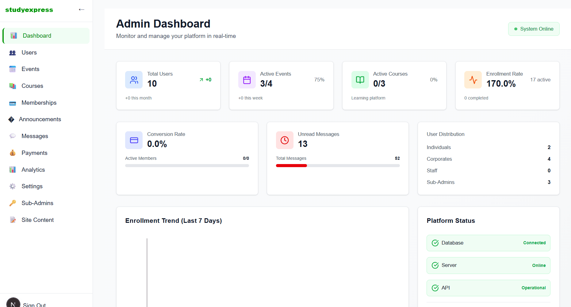 Study Express UK interface preview